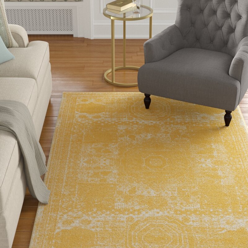 Charlton Home® Pat Oriental Mustard Yellow Area Rug & Reviews | Wayfair